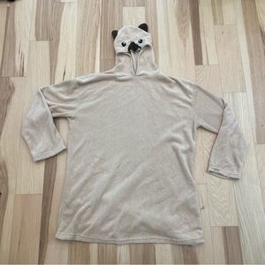 Fuzzy cozy bear hoodie beige Sz XL unisex top